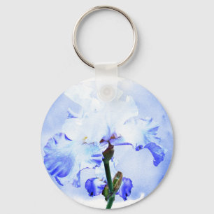 Chaveiro Íris Com Mancas - Azul E Branco