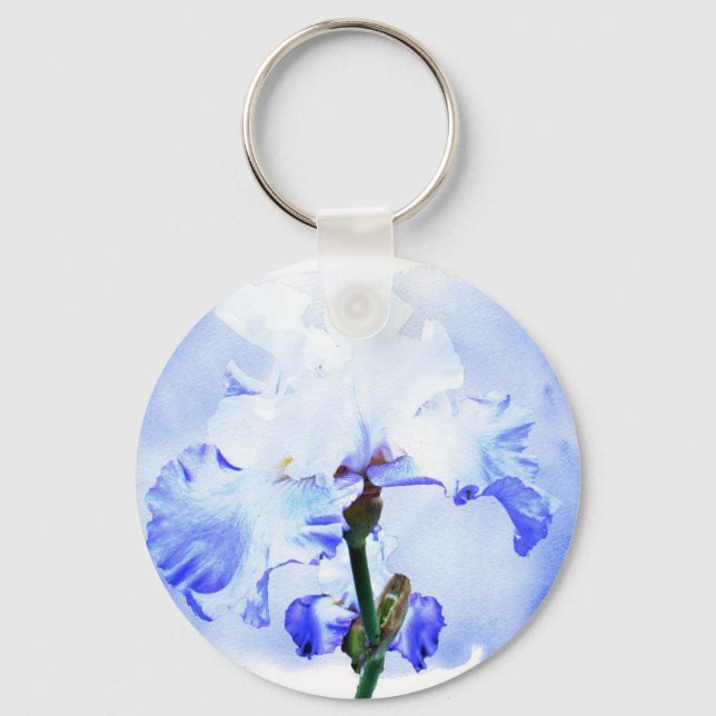 Chaveiro Íris Com Mancas - Azul E Branco (Frente)