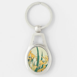 Chaveiro Iris e Gafanhoto de Hokusai Impressão Vintage Japo