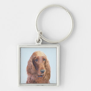 Chaveiro Irish Setter Painting - Bela Arte Original De Cach