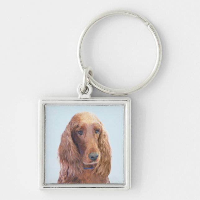 Chaveiro Irish Setter Painting - Bela Arte Original De Cach (Frente)