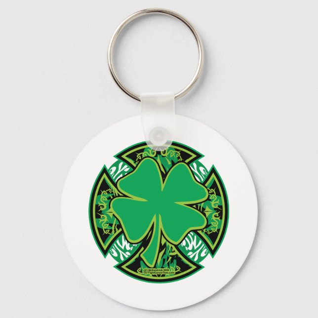 Chaveiro Irish Shamrock Cross (Frente)