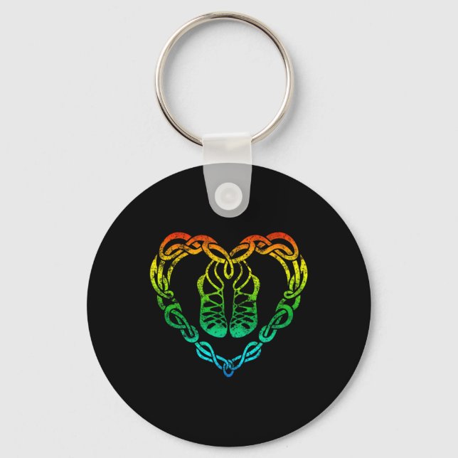 Chaveiro Irish Step Dancing Celtic Knot Heart Shirt Gift (Frente)
