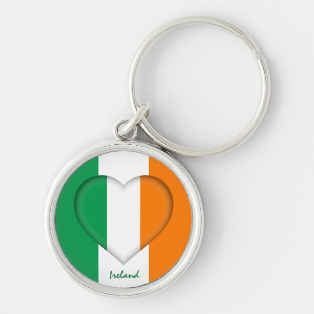 Chaveiro Irlanda e Irish Heart, Irish Flag fashion/esportiv (Frente)