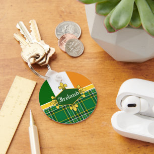 Chaveiro Irlanda/Erin go bragh/Irish flag/tartan/kell harp