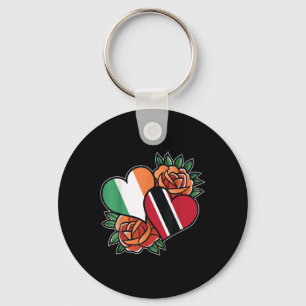 Chaveiro Irlanda Trinidad e Tobago Flag Heart Half Irish