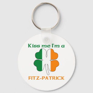 Chaveiro Irlandês personalizado me beija, sou Fitz-Patrick