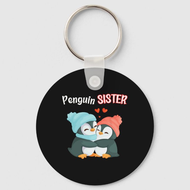 Chaveiro Irmã do Pinguim - Caro &amp da Sibling; Cute Daugh (Frente)
