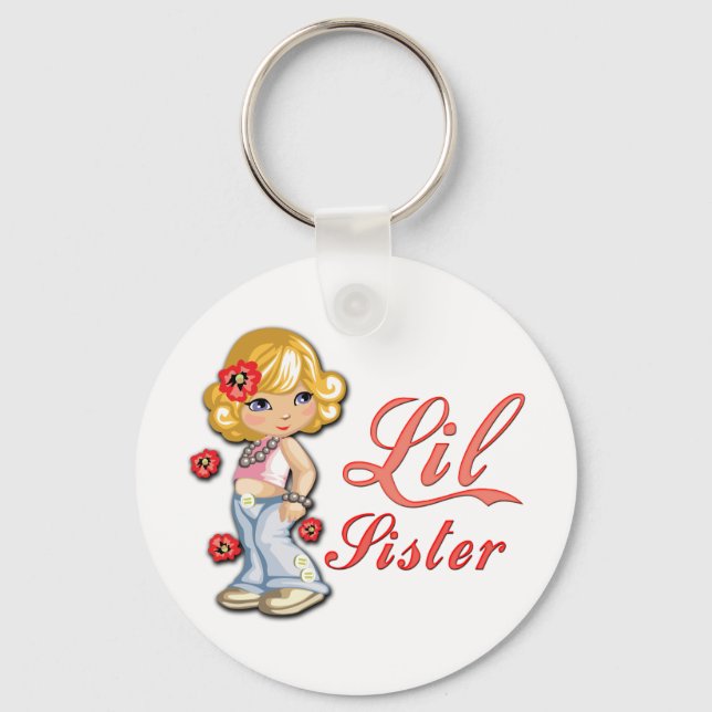 Chaveiro Irmã e Flores da LIttle (Frente)