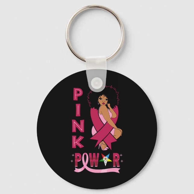 Chaveiro Irmã Pink Power Eastern Star Conscientização do Câ (Frente)