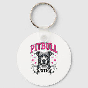 Chaveiro Irmã Pitbull Design Vetorial de Amante de Cachorro