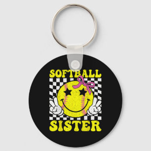 Chaveiro Irmã Softbol Coquette Laço Irmã Softbol Jogo