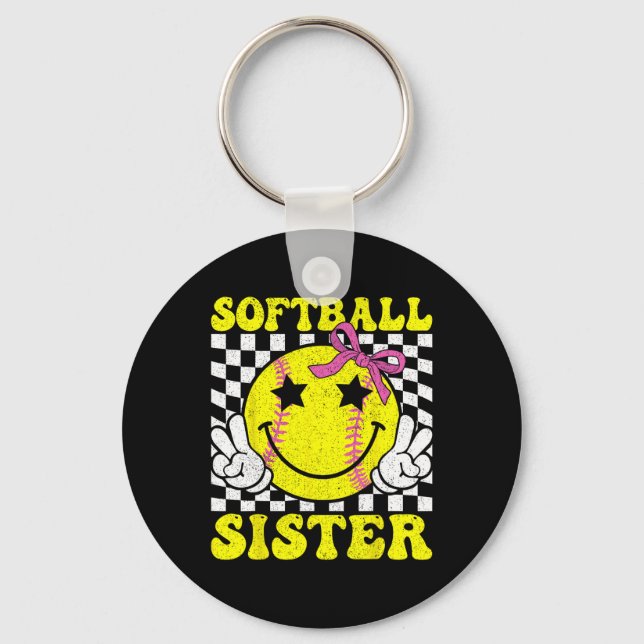 Chaveiro Irmã Softbol Coquette Laço Irmã Softbol Jogo  (Frente)