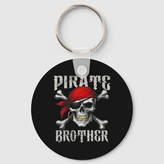 Chaveiro Irmão Pirata Jolly Roger Flag E Skull Crossbon (Frente)