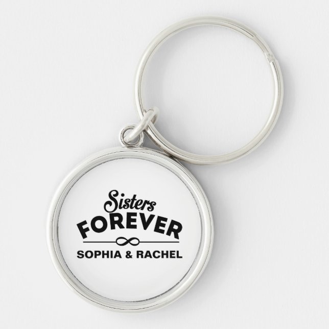 Chaveiro Irmãs Personalizadas para Sempre (Frente)