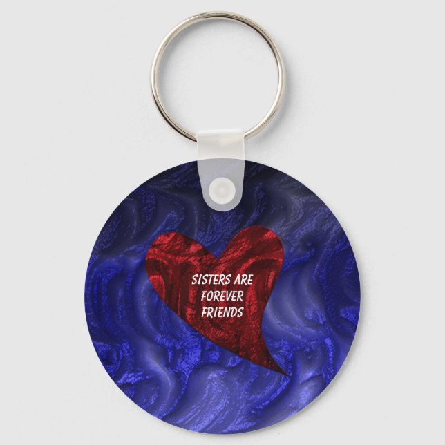 Chaveiro Irmãs São Para Sempre Amigos Pintados Coração Irmã (Frente)