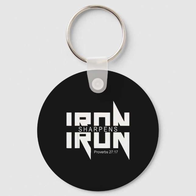 Chaveiro Iron Sharpens Iron Bible Jesus Faith Religious Chr (Frente)