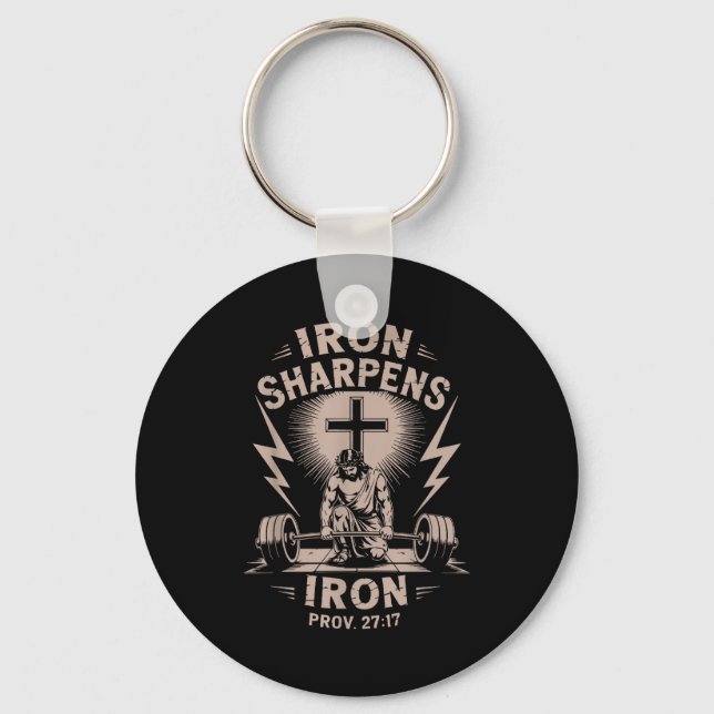 Chaveiro Iron Sharpens Iron Youth Christian Workout Gym Wei (Frente)