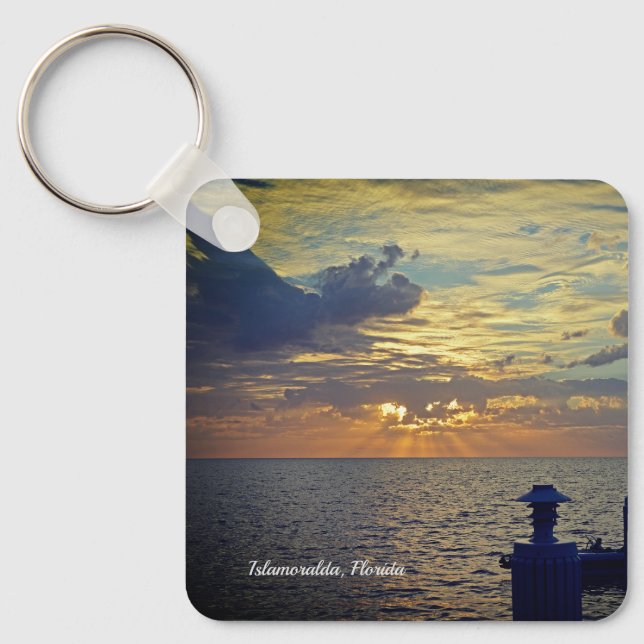 Chaveiro Islamoralda Flórida Sentada no Dock Sunrise (Frente)