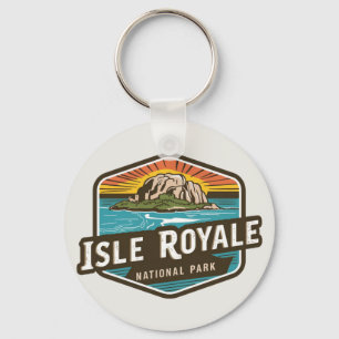 Chaveiro Isle Royale National Park Vintage Emblem