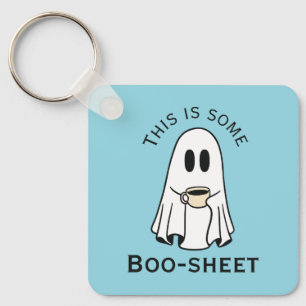 Chaveiro Isto é algum fantasma de folha de boo com café