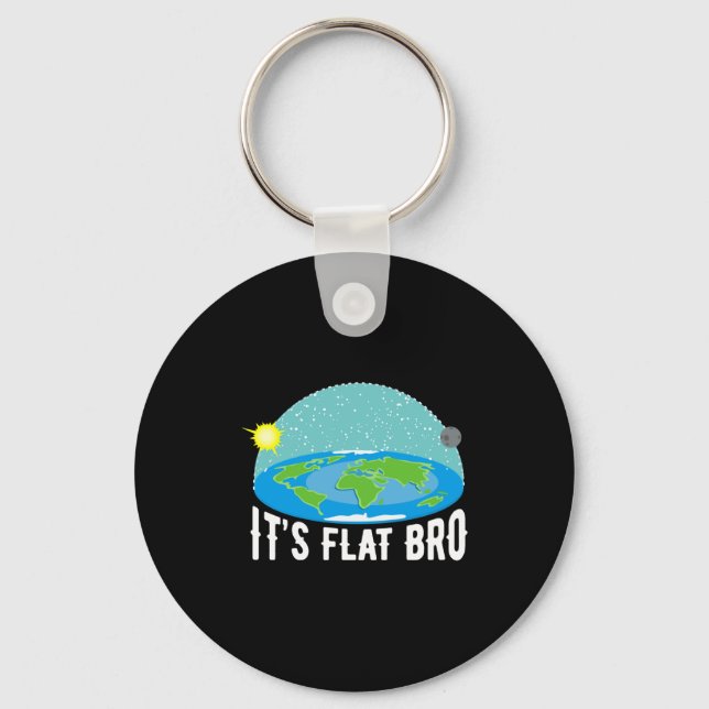 Chaveiro It X27 S Flat Bro Funny Flat Earth Society T Shi T (Frente)