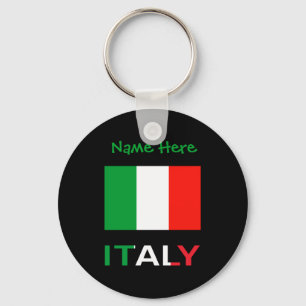 Chaveiro Itália E Bandeira Italiana Verde Personalização Ma