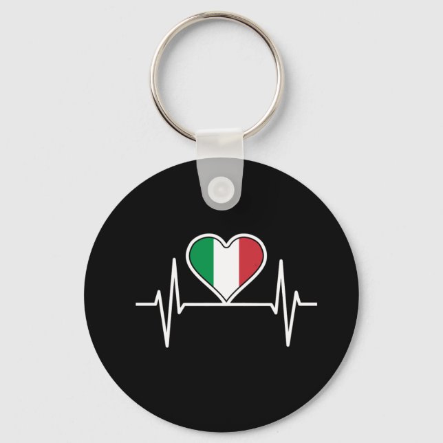 Chaveiro Itália Flag Heartbeat (Frente)