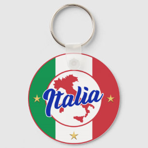 Chaveiro Italia Flag & Map