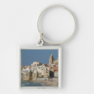 Chaveiro Itália, Sicília, Cefalù, Vista da cidade com Duomo