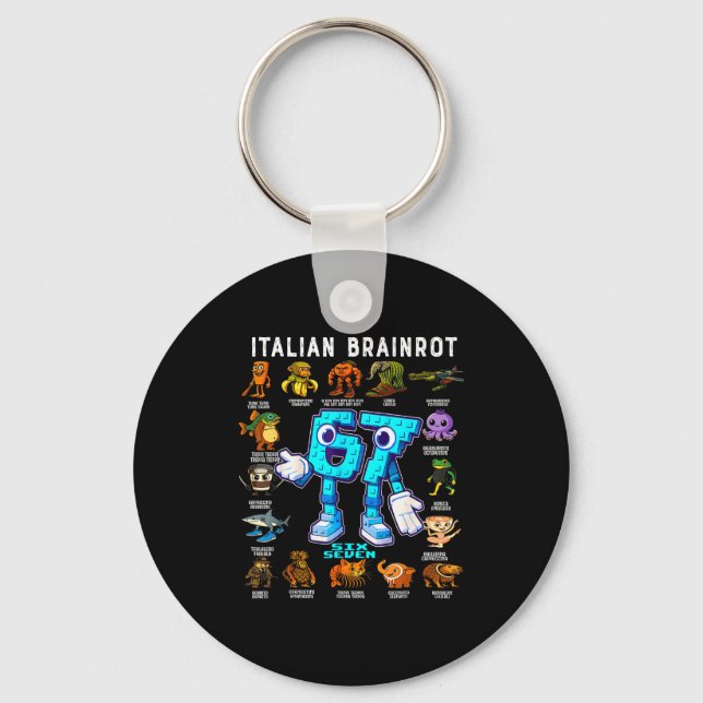 Chaveiro Italian Brainrot Funny 67 Meme Birthday Decoration (Frente)