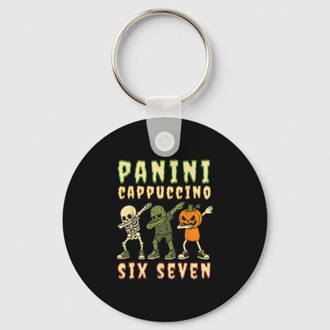 Chaveiro Italian Brainrot Halloween Panini Cappuccino Seis  (Frente)
