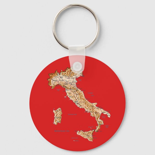 Chaveiro Italy Map Keychain (Frente)