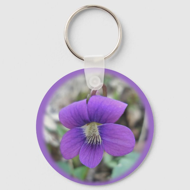 Chaveiro Itens de Coordenada de Flor Selvagem Violeta (Frente)