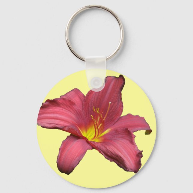 Chaveiro Itens de Coordenada do Red Daylily (Frente)