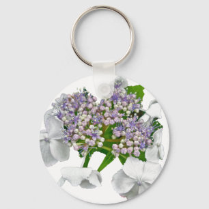 Chaveiro Itens de Coordenadas de Hydrangea Azul