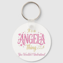 Chaveiro It's A Angela Thing Pink Gold Women Gift
