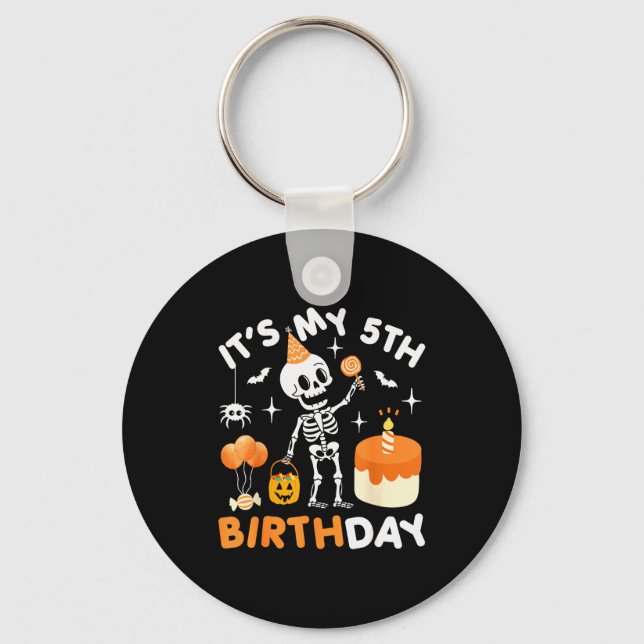 Chaveiro It's My 5th Birthday-funny Halloween Skeleton 5th  (Frente)