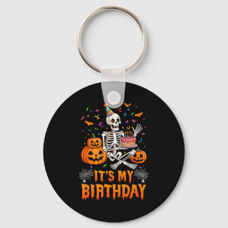 Chaveiro Its My Birthday Skeleton Happy Halloween Birthday 