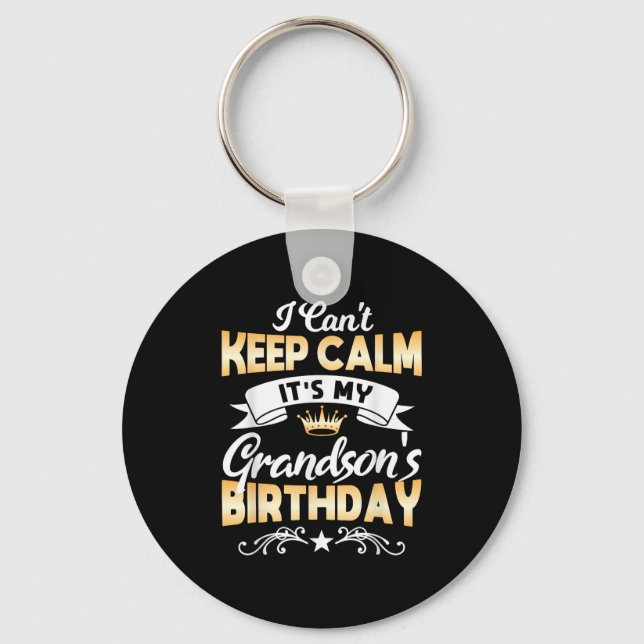 Chaveiro It's My Grandson's Birthday Shirt I Can't Keep Cal (Frente)
