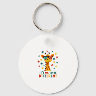 Chaveiro It's Ok To Be Different Giraffe Autism Awareness B