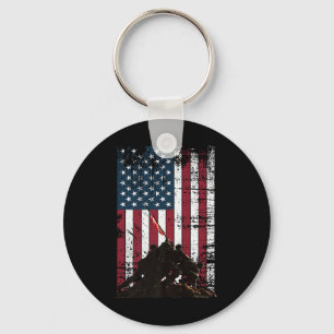 Chaveiro Iwo Jima Flag Aumentando A Bandeira Dos Eua, Vete