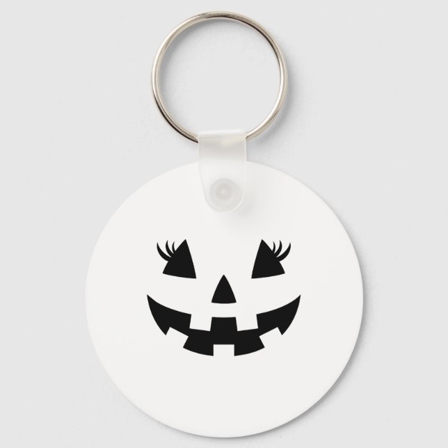 Chaveiro Jack O Lanterna Face Pumpkin Eyelashes Hallowen Co (Frente)