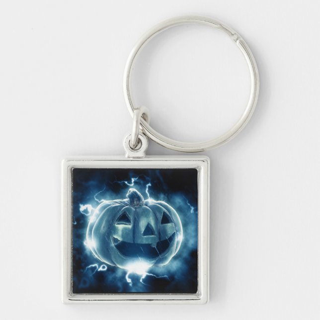 Chaveiro jack-o-lanterna na chuva (Frente)