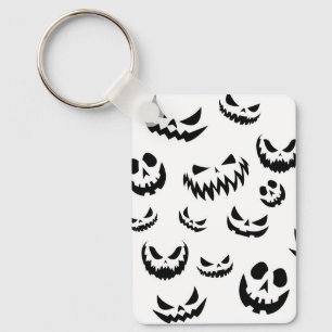 Chaveiro Jack O Lanterna Pumpkin Rosto Preto e Branco