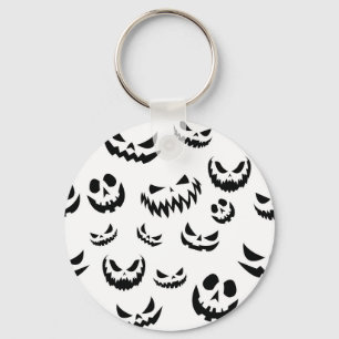Chaveiro Jack O Lanterna Pumpkin Rosto Preto e Branco