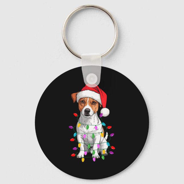 Chaveiro Jack Russell Terrier Dog Christmas Sweater Xmas Pe (Frente)