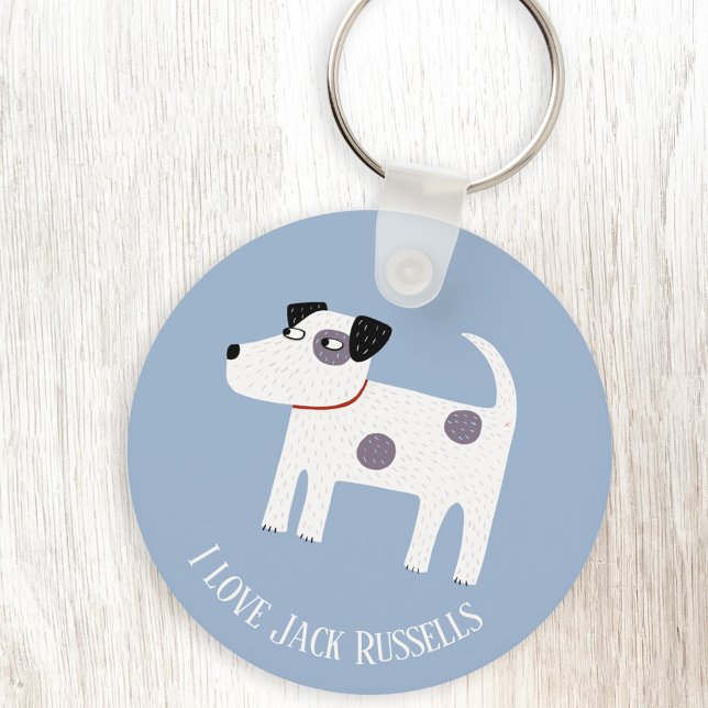 Chaveiro Jack Russell Terrier Dog Texto Personalizado (Jack Russell Parson Terrier dog key ring)