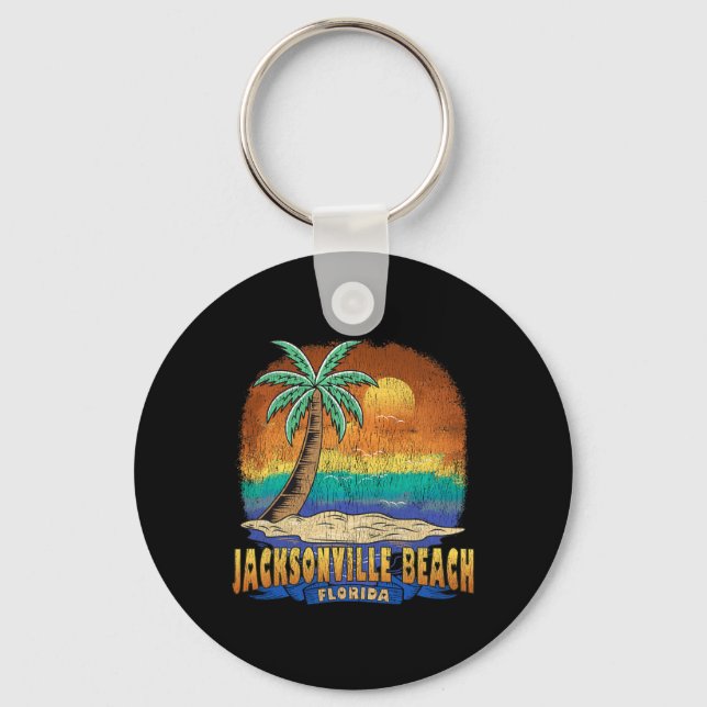 Chaveiro Jacksonville Beach Flórida Vintage - Sov Afastado (Frente)