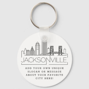 Chaveiro Jacksonville Stylizou Skyline   Slogan Personaliza